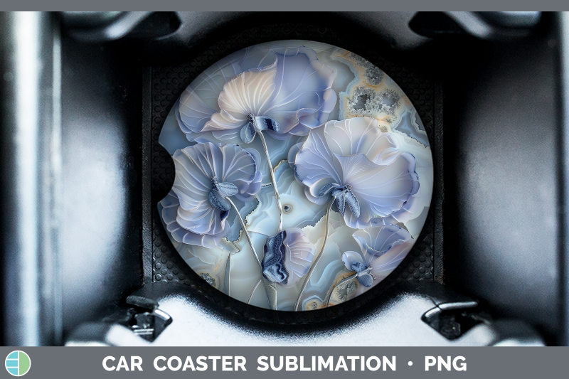 sweet-pea-car-coaster-3d-agate-flowers-sublimation-drink-mat