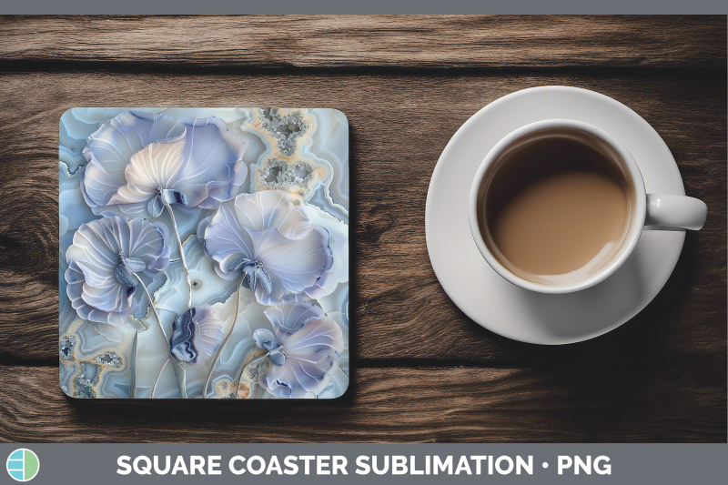 sweet-pea-square-coaster-3d-agate-flowers-sublimation-drink