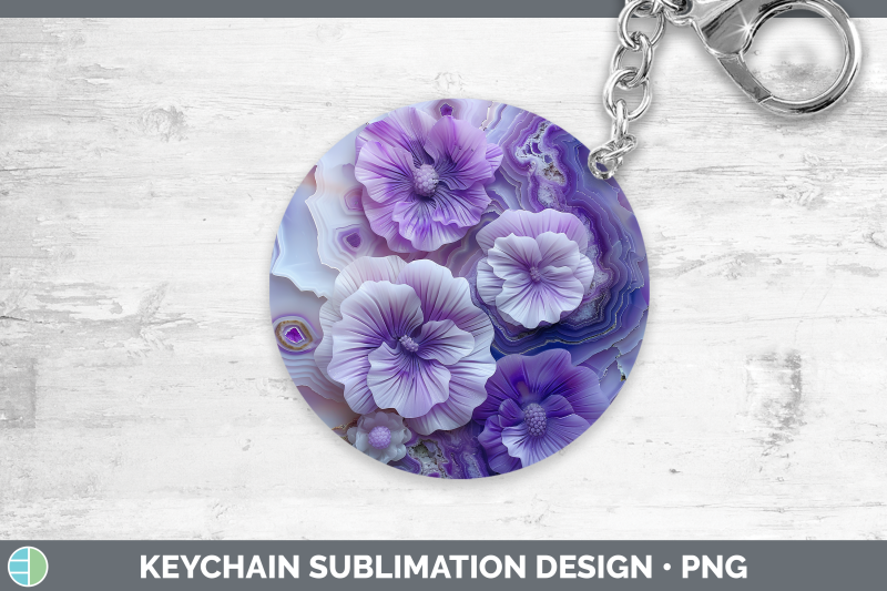violet-keychain-3d-agate-flowers-sublimation-keyring-designs