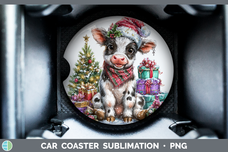 cow-car-coaster-farm-christmas-santa-sublimation-drink-mat-d