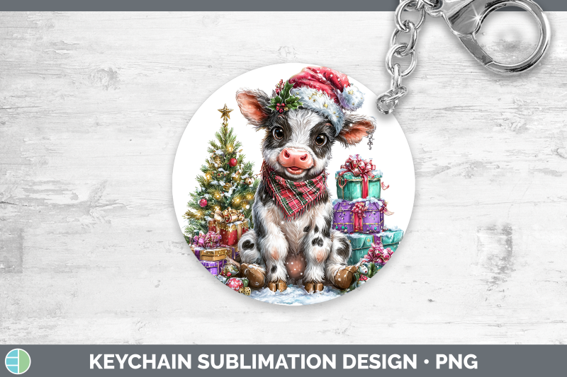 cow-keychain-farm-christmas-santa-sublimation-keyring-design