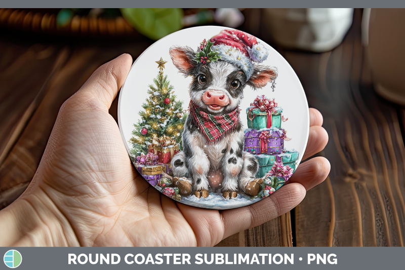 cow-round-coaster-farm-christmas-santa-sublimation-coaster-d