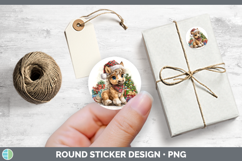 farm-christmas-santa-horse-stickers-round-labels-designs
