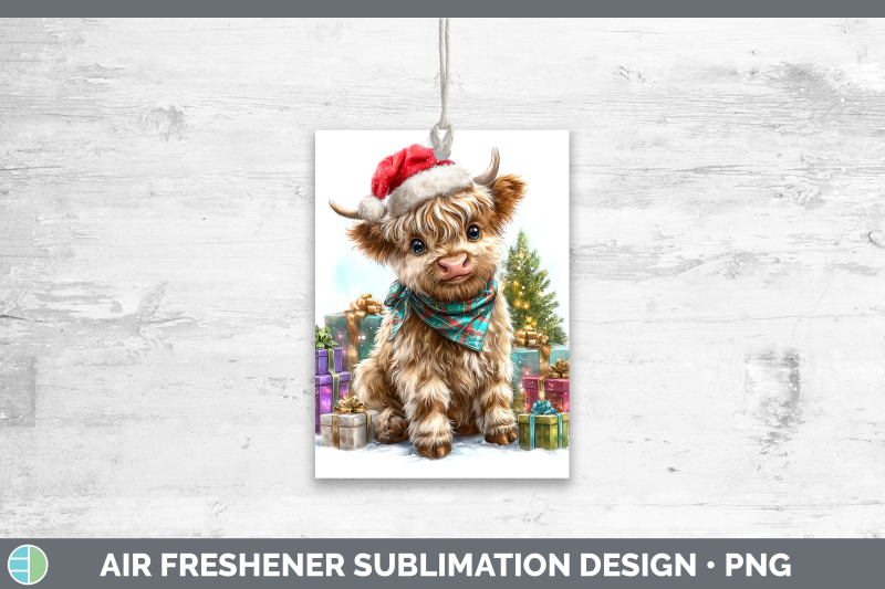 highland-cow-air-freshener-farm-christmas-santa-sublimation