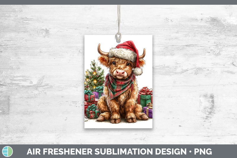 bull-air-freshener-farm-christmas-santa-sublimation-car-scen