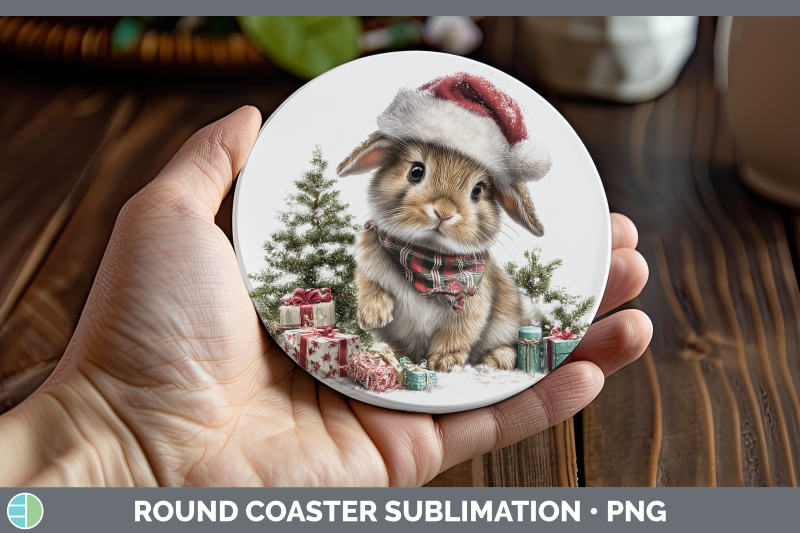 bunny-round-coaster-farm-christmas-santa-sublimation-coaster