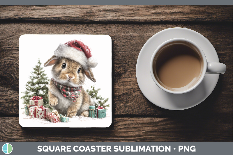 bunny-square-coaster-farm-christmas-santa-sublimation-drink