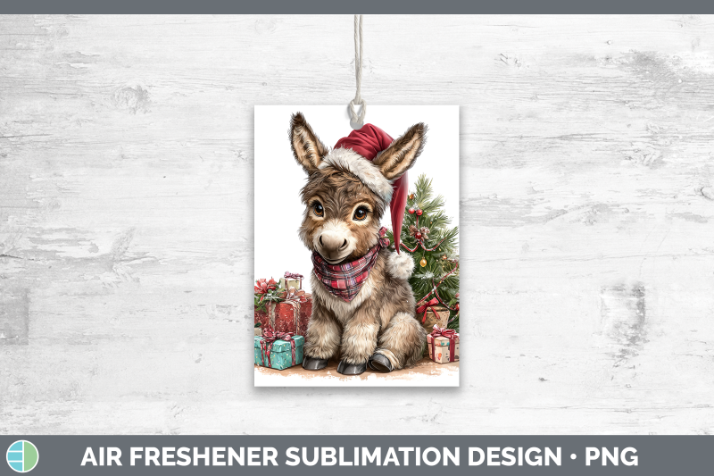 donkey-air-freshener-farm-christmas-santa-sublimation-car-sc