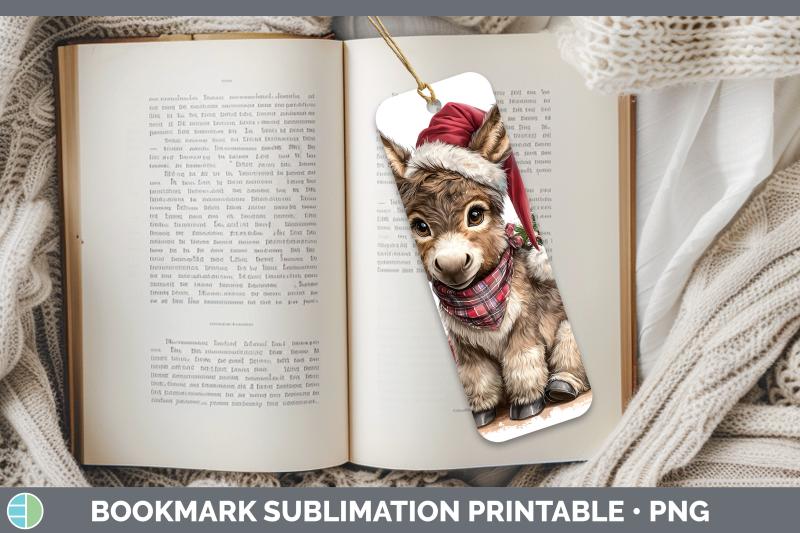 donkey-bookmark-farm-christmas-santa-sublimation-printable-d