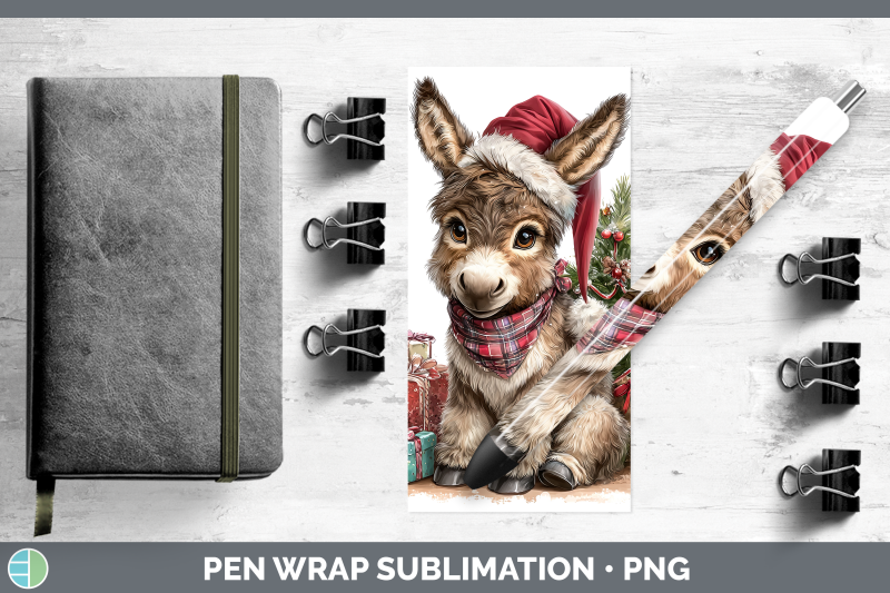 donkey-pen-wrap-farm-christmas-santa-sublimation-pen-designs