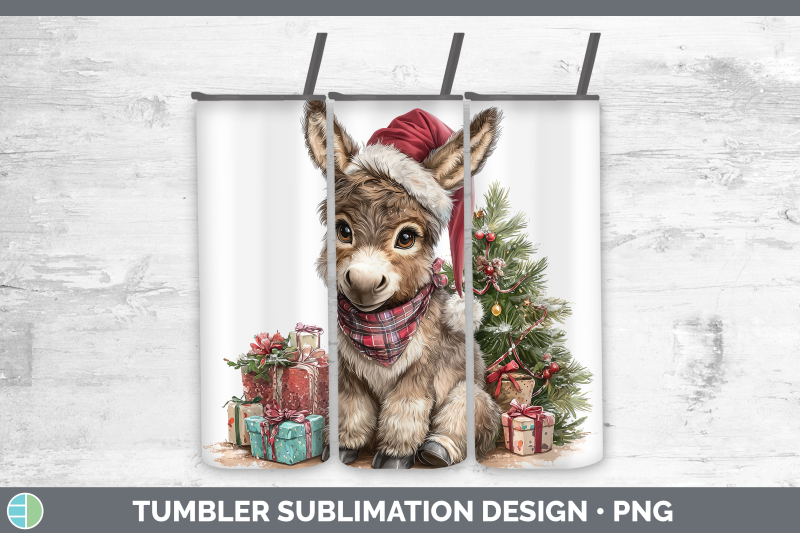 donkey-tumbler-farm-christmas-santa-sublimation-20-oz-skinny