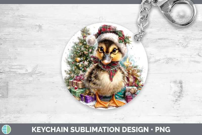 duck-keychain-farm-christmas-santa-sublimation-keyring-desig