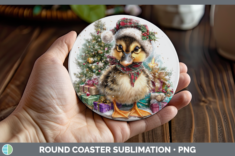 duck-round-coaster-farm-christmas-santa-sublimation-coaster