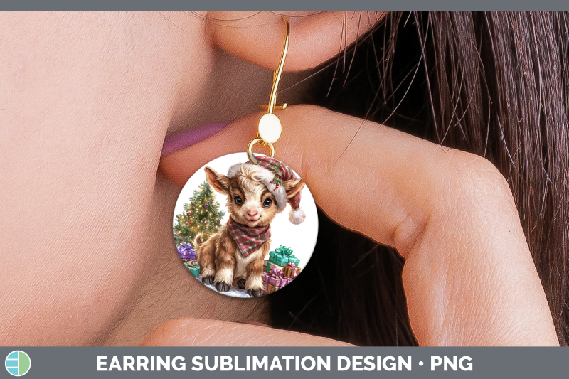 goat-round-earrings-farm-christmas-santa-sublimation-earring