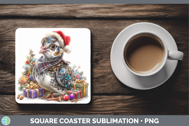 guinea-hen-square-coaster-farm-christmas-santa-sublimation-d