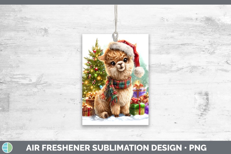 alpaca-air-freshener-farm-christmas-santa-sublimation-car-sc