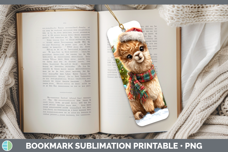 alpaca-bookmark-farm-christmas-santa-sublimation-printable-d