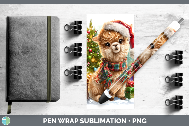 alpaca-pen-wrap-farm-christmas-santa-sublimation-pen-designs