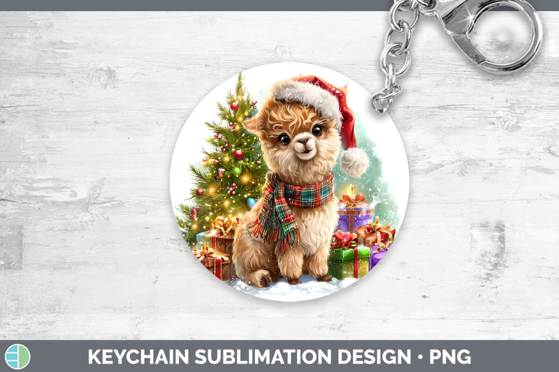 alpaca-keychain-farm-christmas-santa-sublimation-keyring-des