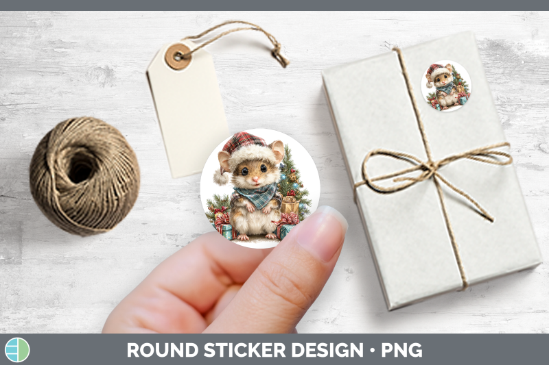farm-christmas-santa-mouse-stickers-round-labels-designs
