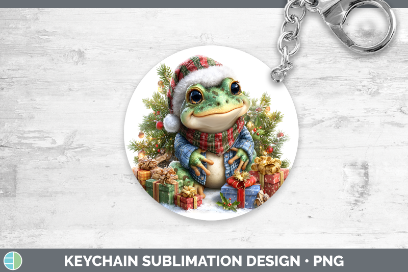 bullfrog-keychain-farm-christmas-santa-sublimation-keyring-d