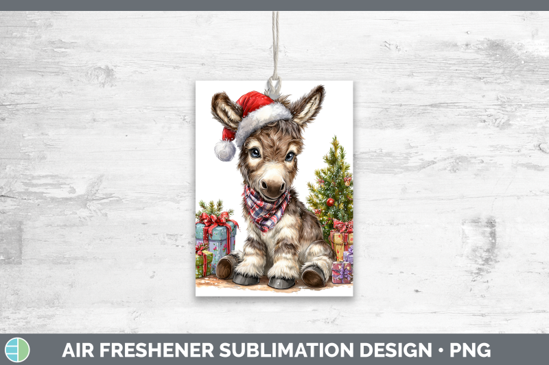 mule-air-freshener-farm-christmas-santa-sublimation-car-scen