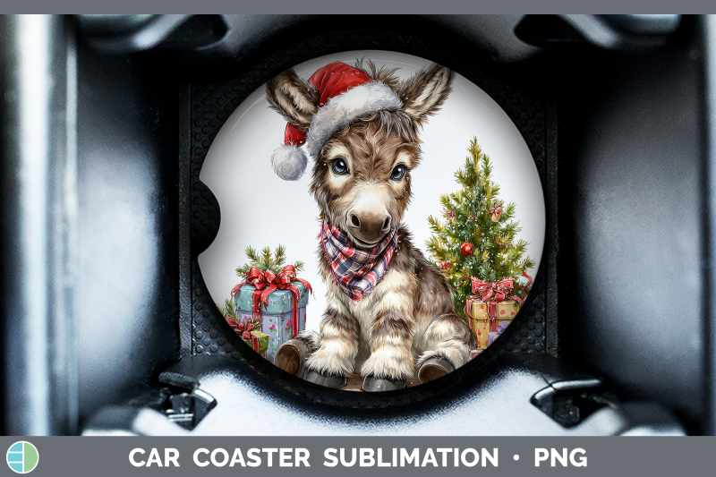 mule-car-coaster-farm-christmas-santa-sublimation-drink-mat