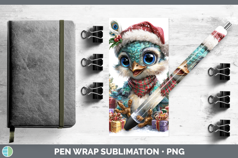 peacock-pen-wrap-farm-christmas-santa-sublimation-pen-design
