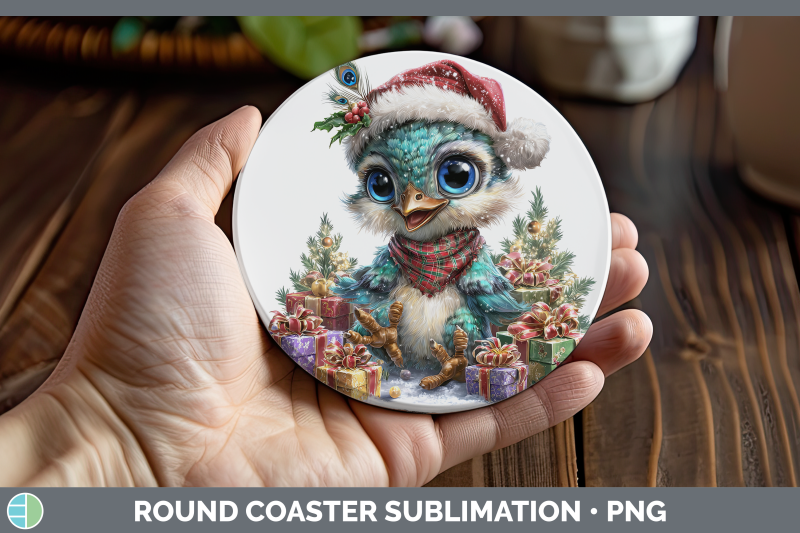 peacock-round-coaster-farm-christmas-santa-sublimation-coast