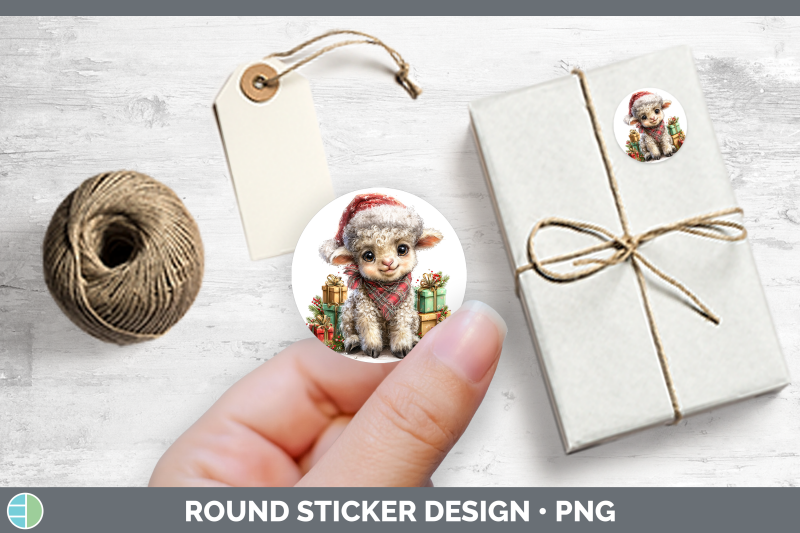 farm-christmas-santa-sheep-stickers-round-labels-designs