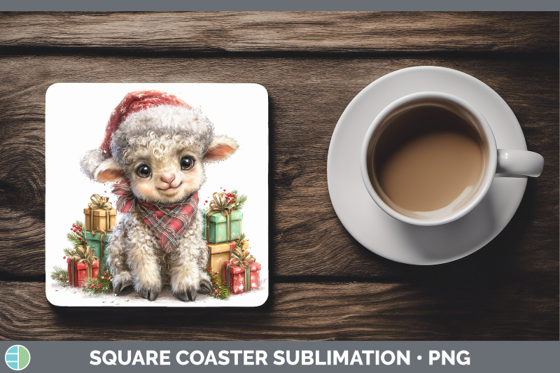 sheep-square-coaster-farm-christmas-santa-sublimation-drink