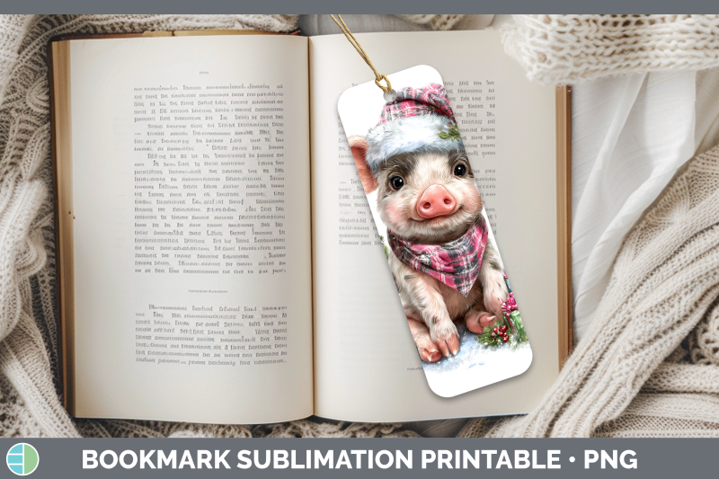 pig-bookmark-farm-christmas-santa-sublimation-printable-desi