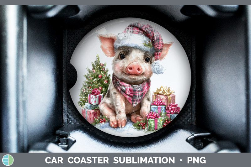 pig-car-coaster-farm-christmas-santa-sublimation-drink-mat-d