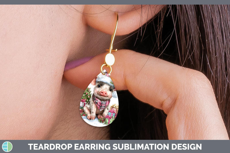 pig-teardrop-earrings-farm-christmas-santa-sublimation-earri