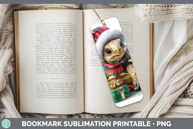 tortoise-bookmark-farm-christmas-santa-sublimation-printable