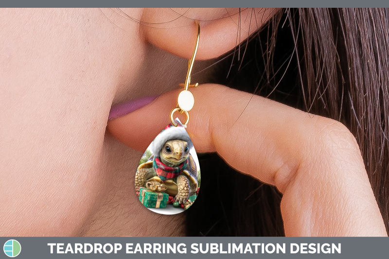 tortoise-teardrop-earrings-farm-christmas-santa-sublimation