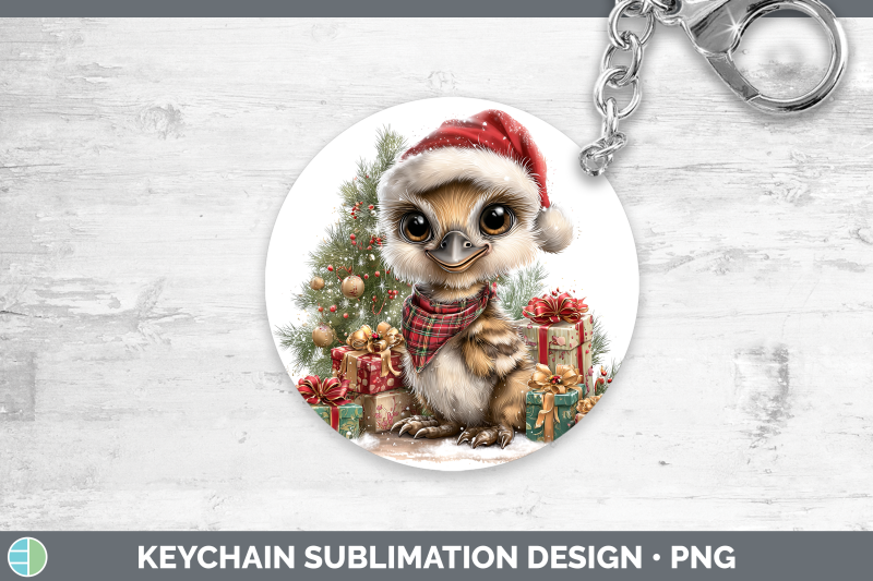 emu-keychain-farm-christmas-santa-sublimation-keyring-design