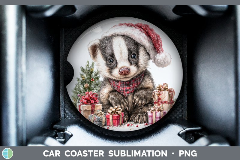 badger-car-coaster-woodland-christmas-santa-sublimation-drin