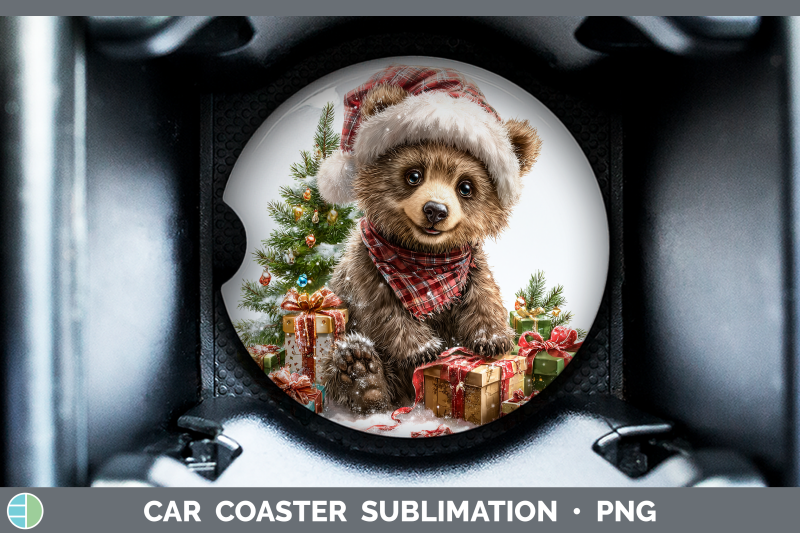 grizzly-bear-car-coaster-woodland-christmas-santa-sublimatio