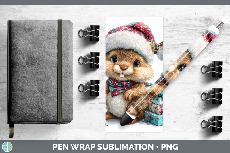 beaver-pen-wrap-woodland-christmas-santa-sublimation-pen-des