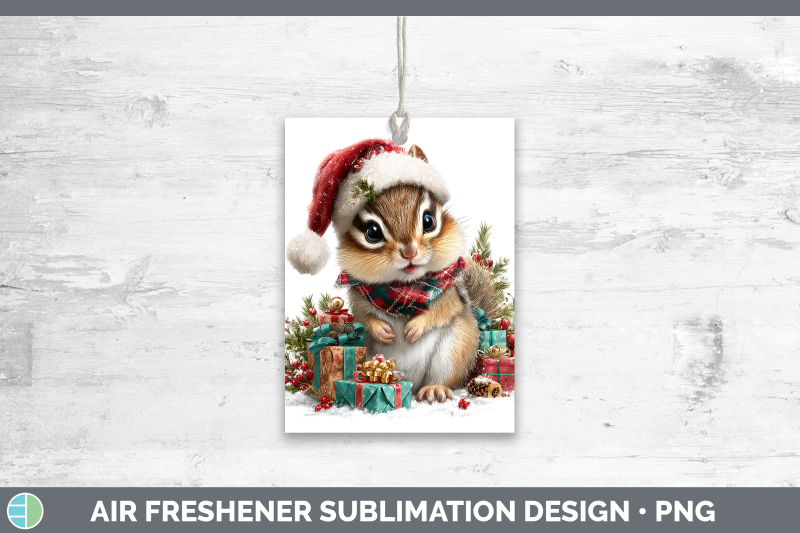 chipmunk-air-freshener-woodland-christmas-santa-sublimation