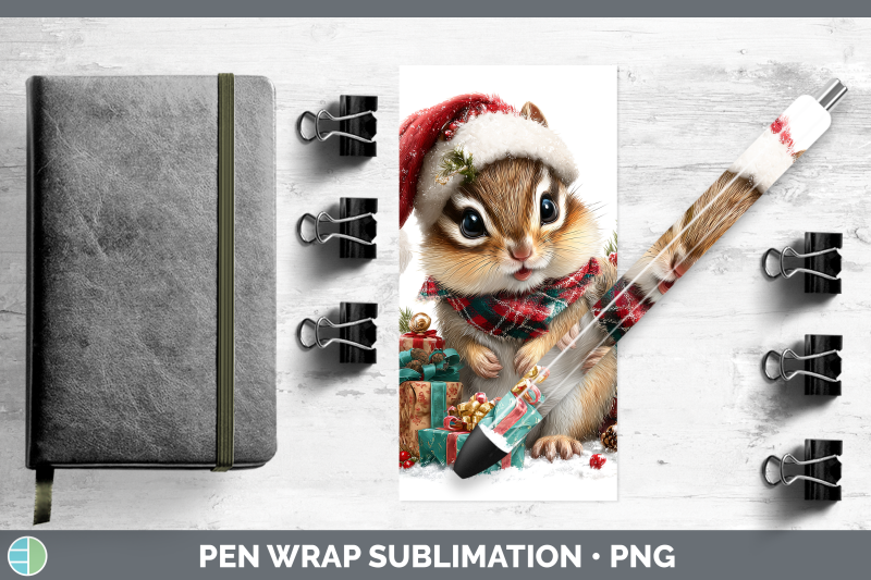 chipmunk-pen-wrap-woodland-christmas-santa-sublimation-pen-d