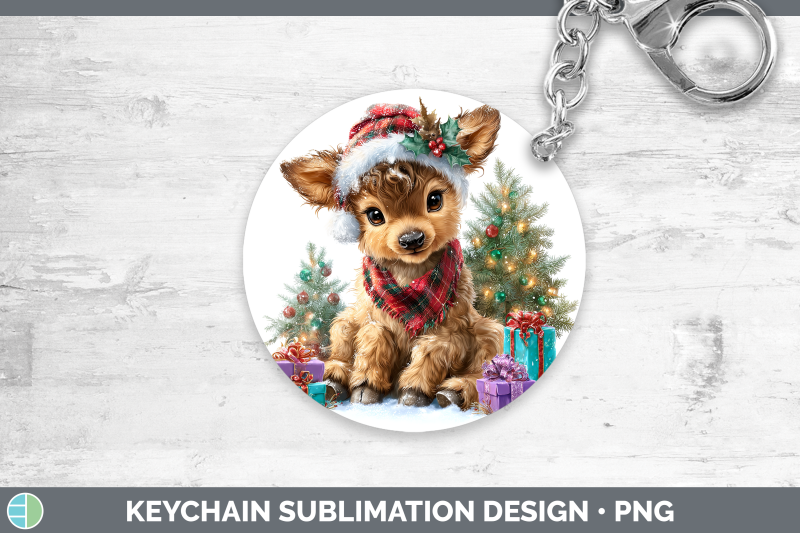 elk-keychain-woodland-christmas-santa-sublimation-keyring-de
