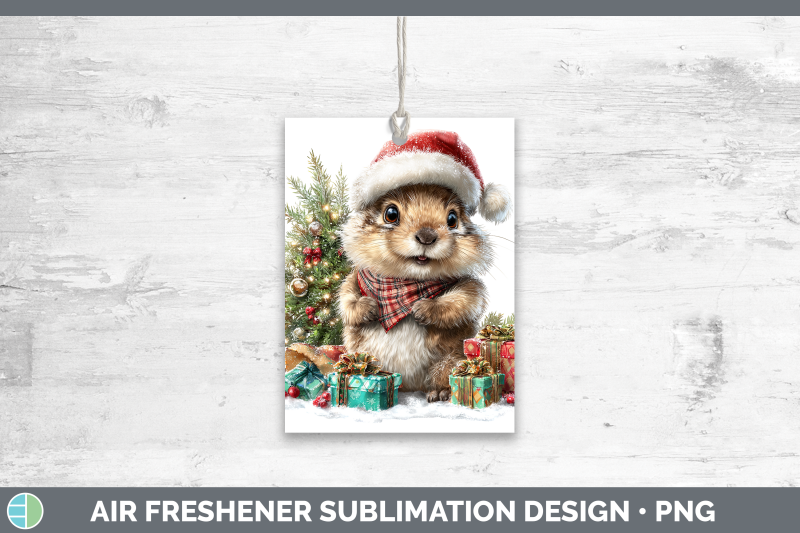 groundhog-air-freshener-woodland-christmas-santa-sublimation