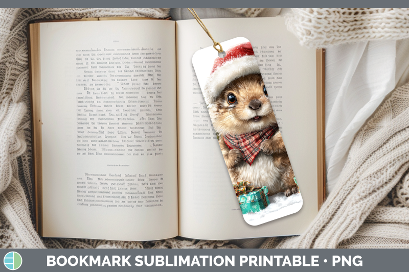 groundhog-bookmark-woodland-christmas-santa-sublimation-prin