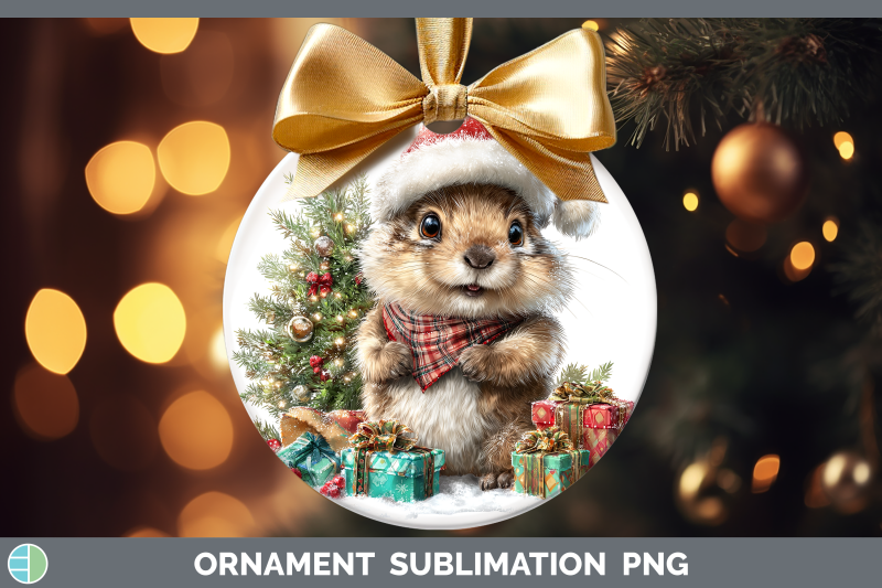 groundhog-ornament-woodland-christmas-santa-sublimation-baub