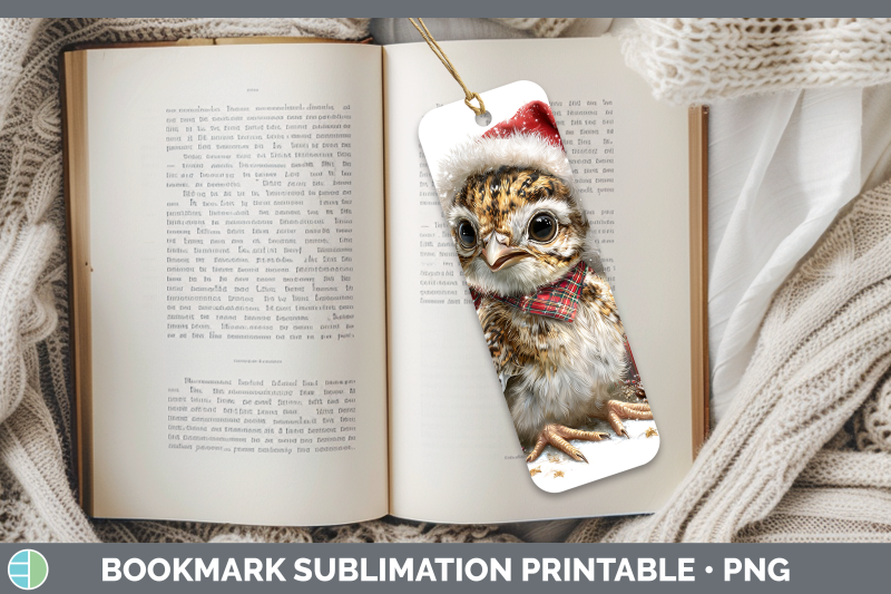 grouse-bookmark-woodland-christmas-santa-sublimation-printab