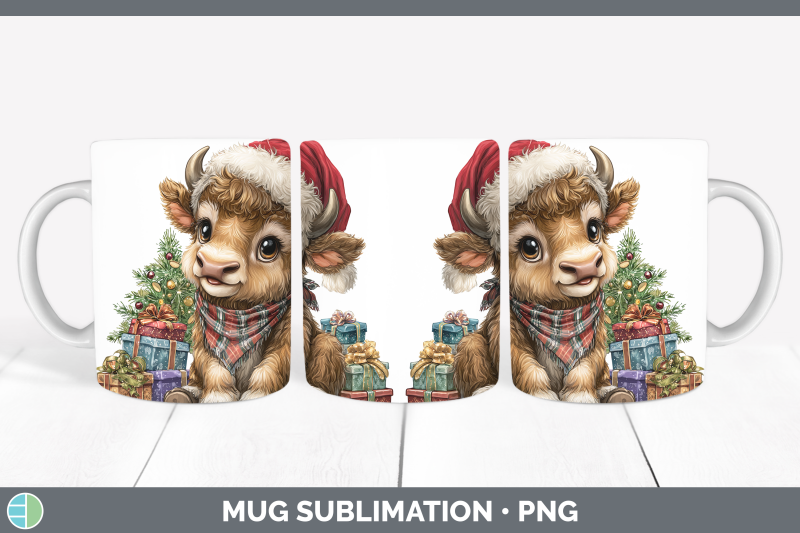musk-ox-mug-wrap-woodland-christmas-santa-sublimation-coffee