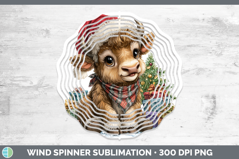 musk-ox-wind-spinner-woodland-christmas-santa-sublimation-sp