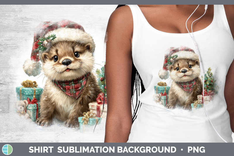 otter-shirt-woodland-christmas-santa-sublimation-background